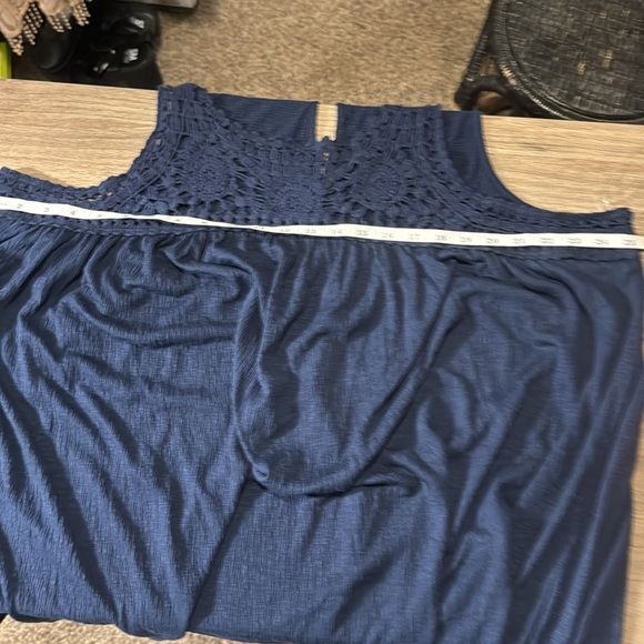 NWT Navy Blue Sleeveless Crochet Top plus size 2x summer vacation lightweight - Picture 9 of 10